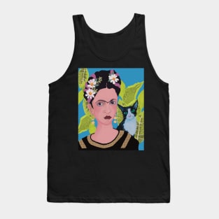 Frida with Tuxedo Cat Tank Top